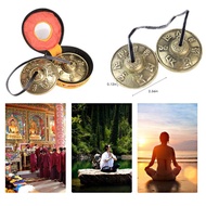 TECHCHIP-Yoga Cymbals Brass Cymbal Bell Chimes Tibetan Buddhist Style Meditation Yoga Accessory Inst