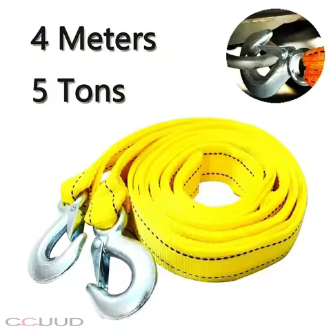 1 Pcs 3M/4M Car Tow Cable Heavy Duty 3Ton/5Ton Trailer Rope Towing Pull Rope Strap Hooks Van Road Re