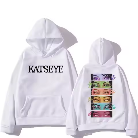 The Korean girl group KATSEYE's printed men's hoodie a comic retro fashion street long-sleeved hoodi