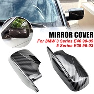 ABS Carbon Fiber Color Gloss Black Rearview Mirror Covers Side Mirror Caps For BMW E46 E39 Sedan/Tou