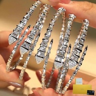 With Gra Certificate-S925 Silver Diamond Snake Bone Snake Bracelet Light Luxury Snake-Shaped Snake H