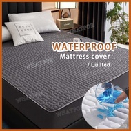 Waterproof Thicken Quilting Mattress Protector Bed Cover Sheet Solid Color White Gray Baby Mattress Bedsheet Super Single Queen King Size Waterproof mattress protector Bed Sheet