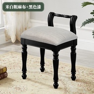 Stool Retro Black Wood Makeup Stool Dining Chair Study Chair Slipper Stool Piano Stool รัฐวิสาหกิจที