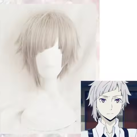 Anime Bungou Stray Dogs Cosplay Atsushi Nakajima Wig Short Straight Light Gray Heat Resistant Hair H