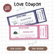 (thin hvs version) Love Coupon | Wishing coupon | Ticket | Couple gifts | Can be torn