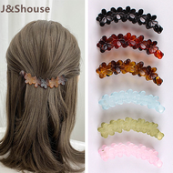 KF252 Large size new arrival Korean simple retro matte small flower banana clip