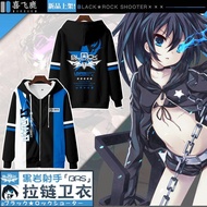 Black Rock Shooter cos Merchandise Zipper Sweatshirt Men Impression Clothes Two-Dimensional Hooded J