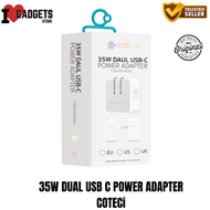 COTECi 35W DAUL USB-C POWER ADAPTER UK/US/EU