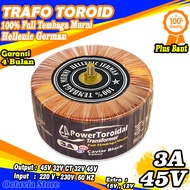 Toroid Transformer 3A 45V CT 32V CT PURE (LARGE Transformer) Full Pure Copper Hellenic German Super 