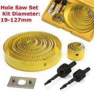 16PCS HOLE SAW SET W/ CASE ( 19 MM-127MM ) DRILL BIT CUTTER CORE SHAFT