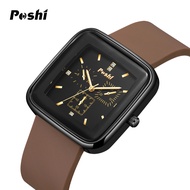 POSHI Watch for Women Waterproof Sale Original Korean Style Fashion Ladies Square Silicone Student Casual Sport Watches Relos for Womens Girls