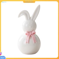 {Bakilili}  Bunny Collectible Figurine Desktop Bunny Statue Ceramic Bunny Figurine Easter Decoration
