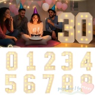 POPULARFR LED Light Balloon, 0-9 Numbers 70cm Giant Birthday Figure, Balloon Frame Light Up Balloons