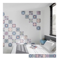 復古花磚壁貼 K款 歐風自黏壁紙 瓷磚牆貼 磁磚貼紙 踢腳線 防水