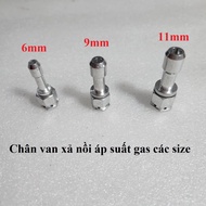 Replacement accessories - Main valve stem sizes 6-9-11mm to install popular 3 liter-15 liter gas pre