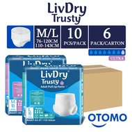 (Carton Deal) LivDry Trusty Pants Ultra Adult Diapers - Size M / L