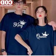Baju Kaos Couple Pasangan King Quen Wanita Lengan Pendek / T-shirt Kapelan Cowok Cewek Trendy