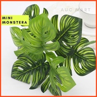 Artificial Mini Monstera 33cm 9 Helai Daun Pokok Hiasan Plant Fake Daun Pokok Monstera Home Decor