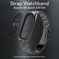 Mijobs Strap Watchband 3 Point Stainless Steel Chain Replacement Strap Xiaomi Mi Band 3 4 5 6 Miband