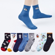 【ONEDER旺達】蠟筆小新中統襪 野原新之助長襪 台灣製棉襪女襪