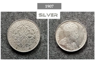 Straits Settlements 1907 1908 1909 Silver Coin 1 Dollar