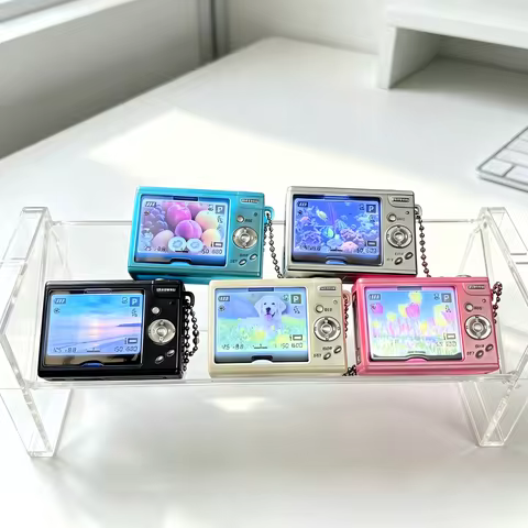 Toys Spirits Capsule Toys Kawaii Screen Lights Up! Digital Camera Photo Frame Mascot Ball Chain Pend
