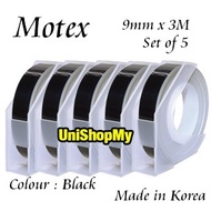 Motex TWT-9 (TW-101) Tape Writer Refill (Original) - Black - Set of 5