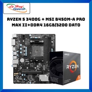 Combo 3 Piece RYZEN 5 3400G + MSI B450M-A PRO MAX II+DDR4 16Gb/3200 DATO - Genuine Product