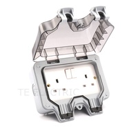 13A 2 GANG IP67 WATERPROOF SWITCH SOCKET 2 X 13A (SURFACE MOUNTED) DOUBLE POLE TWIN GANG