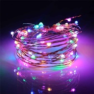 YELLOW light - ZINC WIRE - Firefly/fairy light led light 1m 2m 3m 5m 10m AA CR USB battery