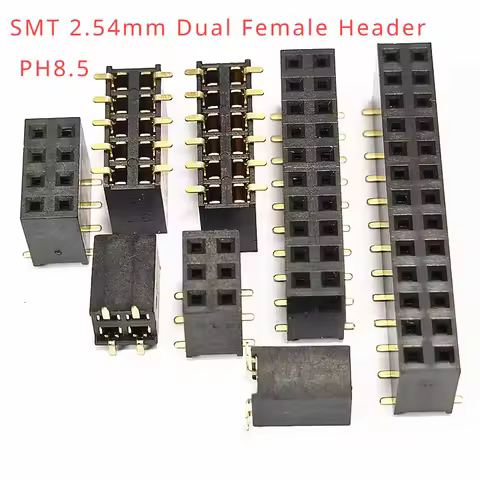 50pcs 2.54mm SMT 2*3P/4/5/6/8/10/12/15/20/40Pin Dual Double Row Horizontal SMD Gold Rohs Reflow PH8.