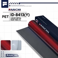 152CM Sticker FANCHI ID-8413 Y Liquid Metal RUBY RED PET 152CM per meter