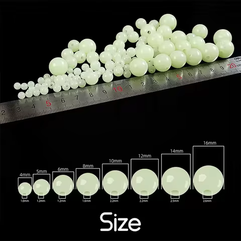 100pcs/bag Luminous Beads 4mm 5mm 6mm Fishing Space Beans Lure Light Glowing Float Balls For Outdoor