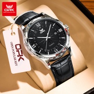 OPK Jam Tangan Lelaki Original Waterproof Quartz Analog Leather Luminous Casual Fashion Star Dial Wa