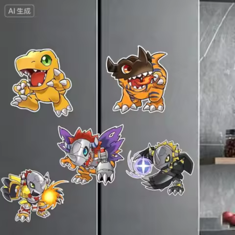 Fridge Magnets for Digimon Agumon Greymon Wargreymon Metalgreymon Pattern Qversion Decorative Acryli