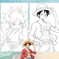 Coloring Picture Set And Book One Piece A4 Anime For Kids