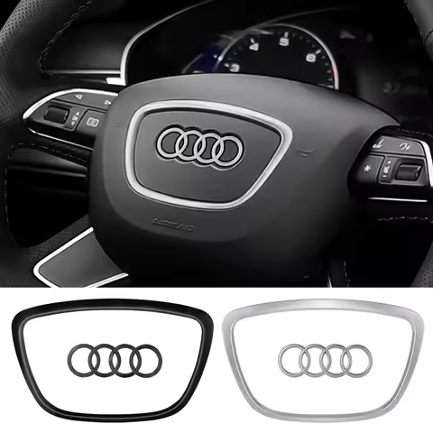 Car Steering Wheel Frame Trim Cover Replacement With Logo for Audi Sline A1 A2 A3 A4 A4L P 8V 8L RS 
