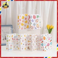 Easter Bunny Day Tote Bag Cartoon Bunny Print Packaging Bag Party Gift Kraft Paper Bag Purchase