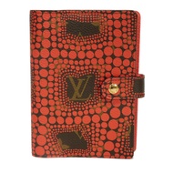 二手LOUIS VUITTONMonogram Town Agenda PM 波RED錢包；草間彌生紅色日記本六環卡包，帶 LV 標誌花卉圖案，紅色筆記本封面 R21132