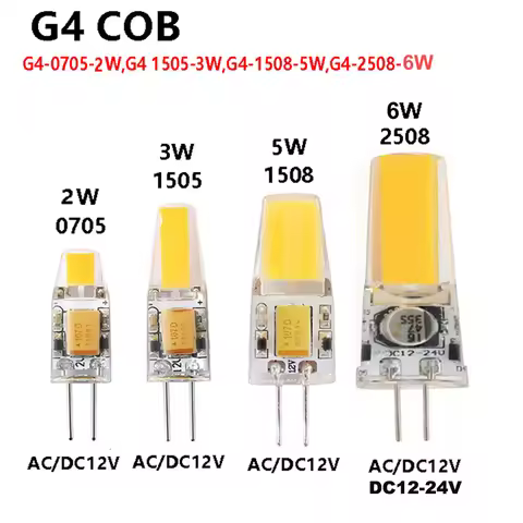 G4 led lamp lampada AC DC 12v 24V 2W 3W 5W 6W cob led light replace 360 Beam Angle Halogen Chandelie