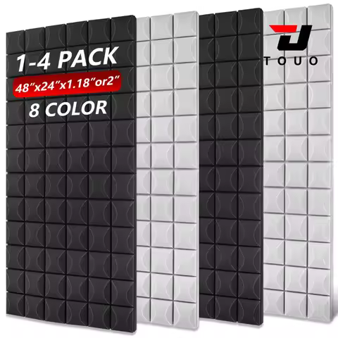 TOUO Mushroom Style Acoustic Foam 47.2"x23.6" Soundproof Panels 1-4Pack for Living Room Studio Bar A