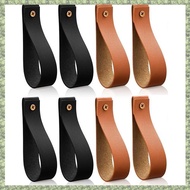 (DXCP) 8 Pcs PU Leather Wall Hooks Wall Hanging Straps Towel Holders for Wall Faux Leather Strap