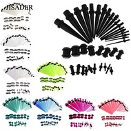 [JISADER] 36pcs Ear Gauge Stretching Kit Tapers + Plugs w/ Rubber O-ring 14G-00G