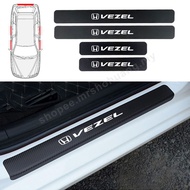 Car Door Sill Scratch Protection For  Honda Vezel Carbon Fiber Door Entry Guard Decal Sticker Welcome Pedal Threshold Car Accessories