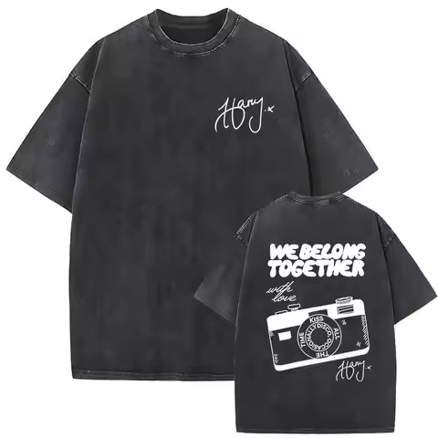 Harry Styles We Belong Together Tour 2026 Vintage Washed T Shirt Men Women Pop Music Fans Fashion Cl