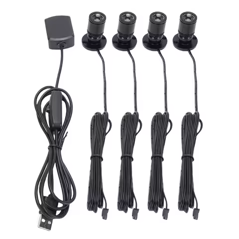 Mini Spotlight White Lighting USB Mini Spotlight Accent Light 360 Degree Rotating 90LM Aluminum Allo