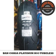Corsa Tubeless Motorcycle Tire Type R93 Size 150/60 Ring 17 Tubeless Motorcycle Tire