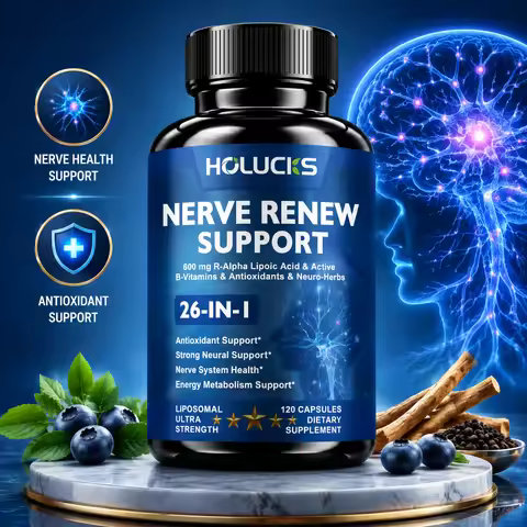 Organic Nerve Renew Capsules, with Carnitine, COQ10, for Brain Vitality, Beautify Skin, Nerve Health