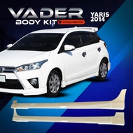 ชุดแต่งรถยนต์สเกิร์ตรอบคัน หน้า หลัง ข้าง Toyota Yaris 2014-2016 ทรง Ssport (งานดิบ) ABS เข้ารูปติดตั้งง่าย