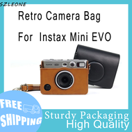 Retro Camera Bag For  Instax Mini EVO Camera Case PU Protective Bag Mini EVO Shoulder Bag